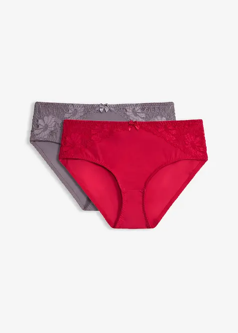Slip alto con pizzo (pacco da 2), bonprix