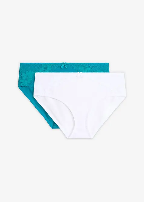 Slip alto con pizzo (pacco da 2), bonprix