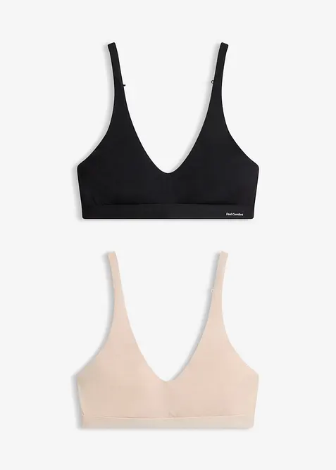 Bralette Feel Comfort in modal morbido (pacco da 2), bonprix