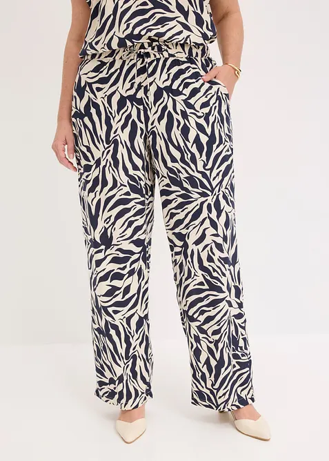 Pantaloni con elastico in vita in viscosa fluida, bonprix