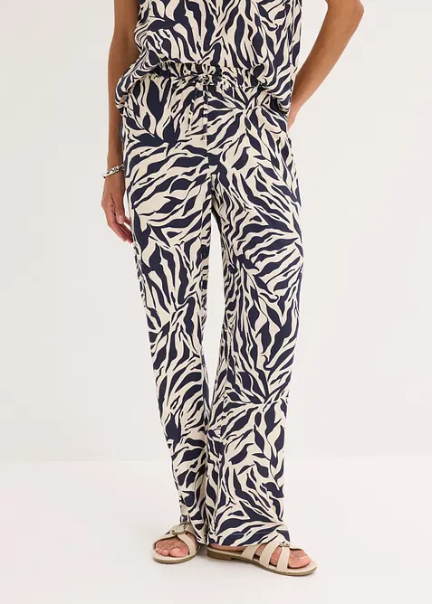 Pantaloni con elastico in vita in viscosa fluida, bonprix