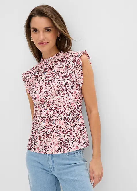 Maglia in cr&ecirc;pe operato, bonprix
