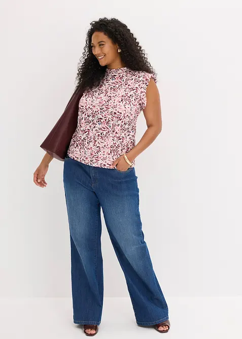 Maglia in cr&ecirc;pe operato, bonprix