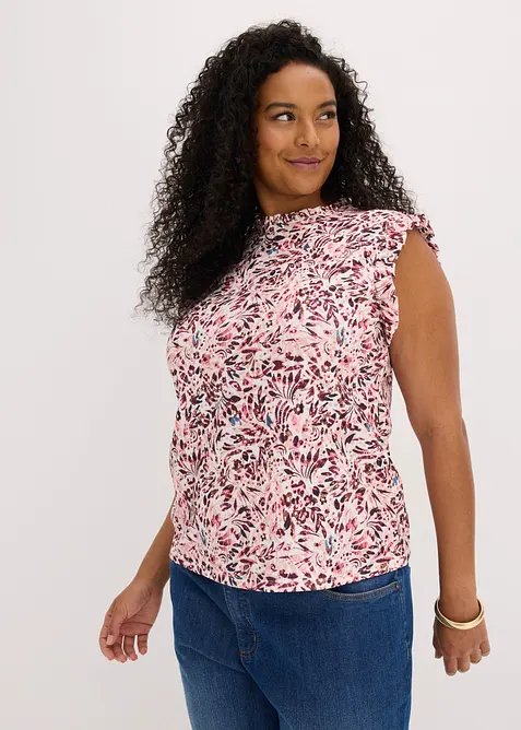 Maglia in cr&ecirc;pe operato, bonprix