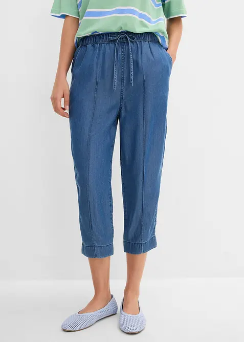 Pantaloni a carota in lyocell, cropped, bonprix