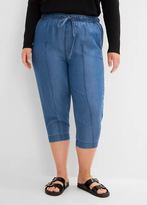 Pantaloni a carota in lyocell, cropped, bonprix