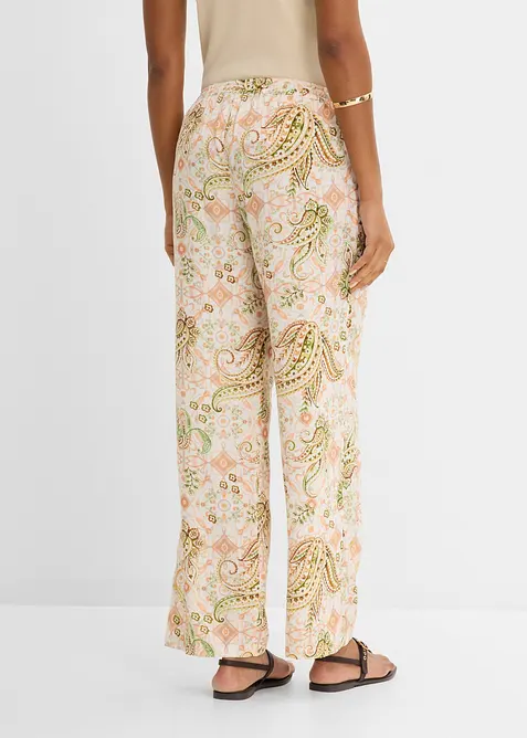 Pantaloni con elastico in vita in fantasia paisley, bonprix
