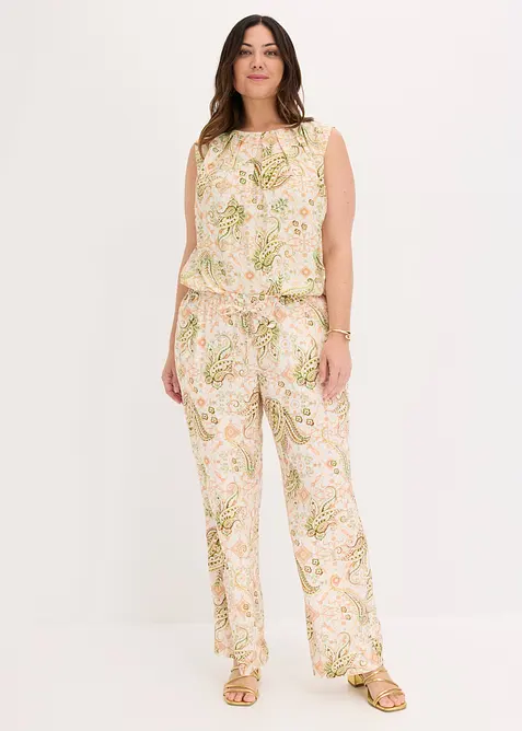 Pantaloni con elastico in vita in fantasia paisley, bonprix