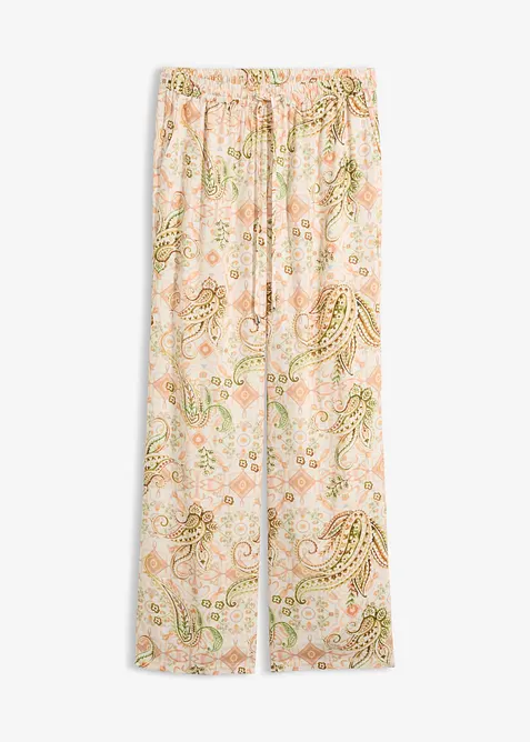Pantaloni con elastico in vita in fantasia paisley, bonprix