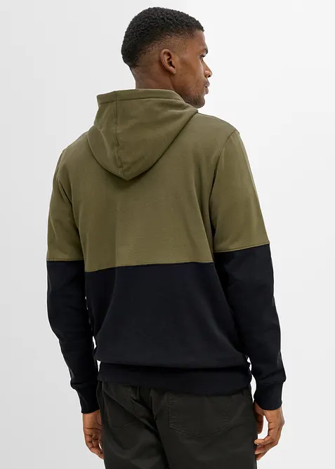Felpa con zip e cappuccio in puro cotone biologico, bonprix