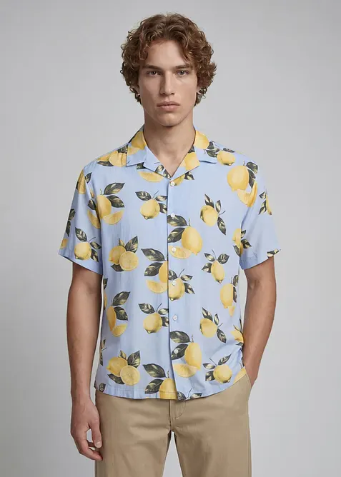 Camicia a maniche corte JJ REBEL in viscosa fluida, JJ REBEL