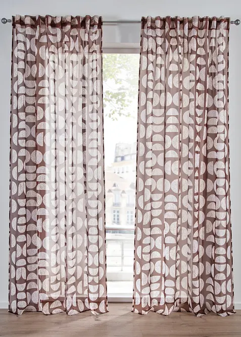 Tenda trasparente con delicata trama strutturata (pacco da 1), bonprix