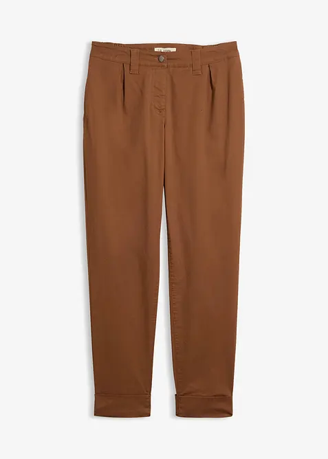 Pantaloni chino alla caviglia in misto cotone elasticizzato, bonprix