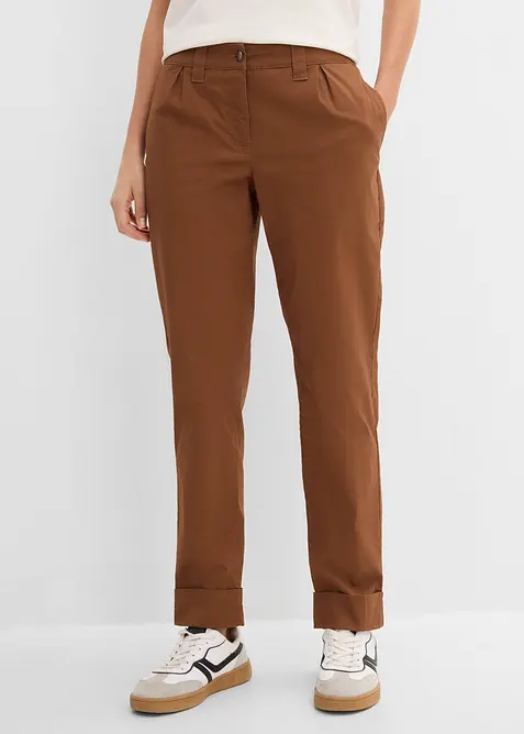 Pantaloni chino alla caviglia in misto cotone elasticizzato, bonprix