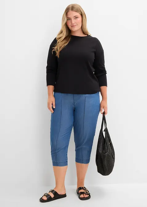 Pantaloni a carota in lyocell, cropped, bonprix