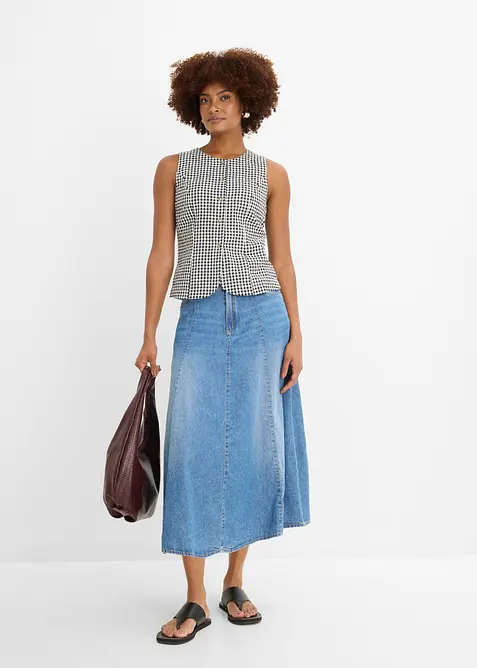 Gonna di jeans leggera con vita regolabile, bonprix