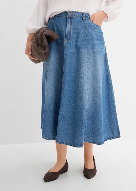 Gonna di jeans leggera con vita regolabile, bonprix