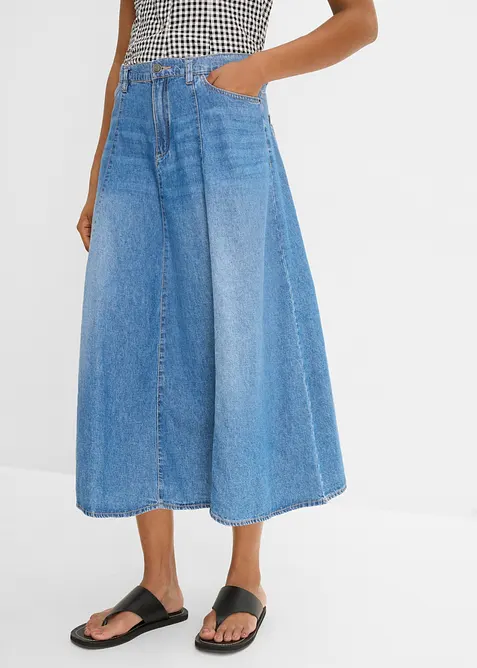 Gonna di jeans leggera con vita regolabile, bonprix