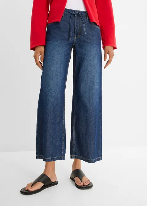 Jeans wide leg cropped, bonprix