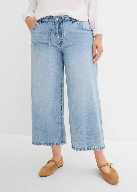 Jeans wide leg cropped, bonprix