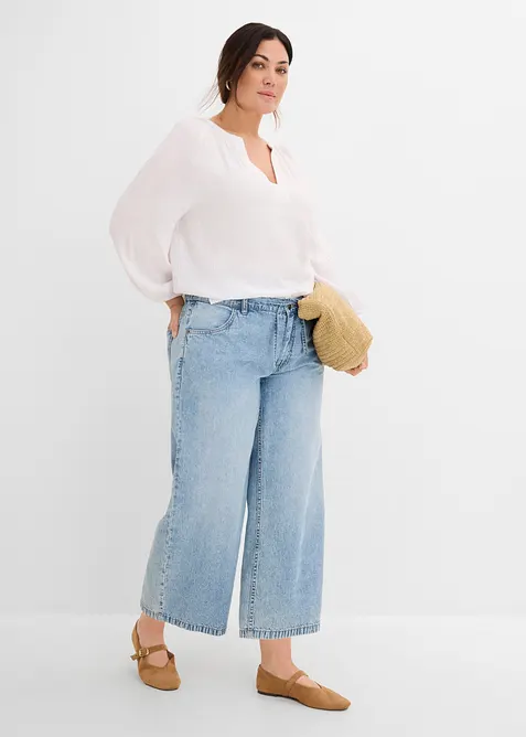 Jeans wide leg cropped, bonprix