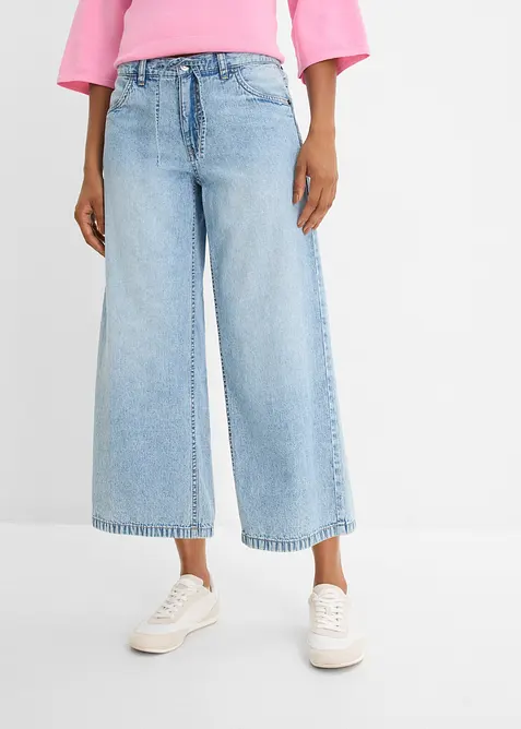 Jeans wide leg cropped, bonprix