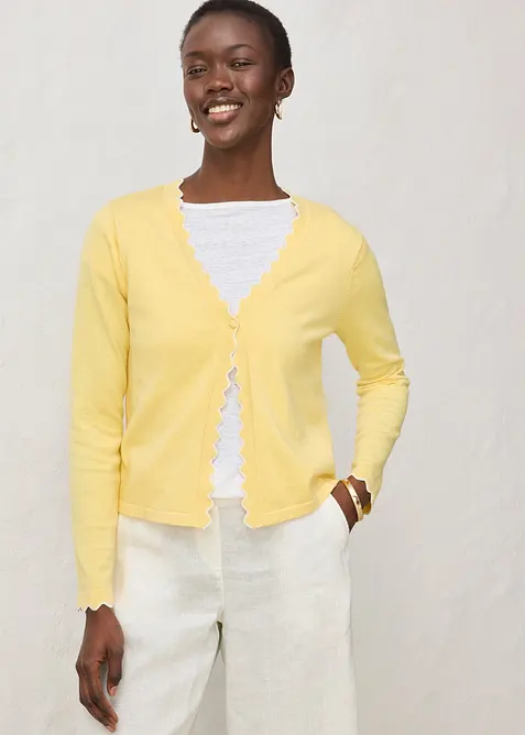 Cardigan in filato fine misto seta, bonprix