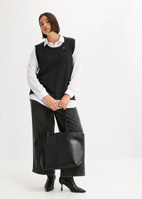 Maglione con inserto effetto camicia, bonprix