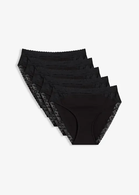 Slip alto con pizzo (pacco da 5), bonprix