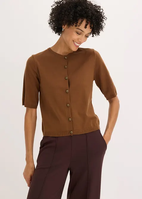 Cardigan in filato fine misto viscosa, bonprix
