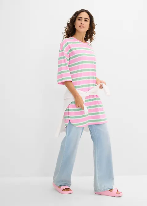 Maglia lunga oversize in puro cotone biologico, bonprix