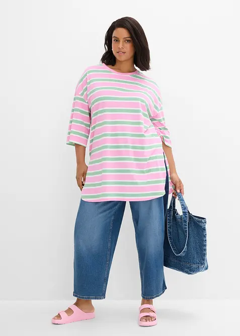Maglia lunga oversize in puro cotone biologico, bonprix