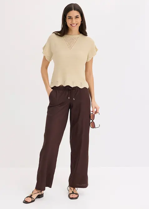 Maglione a maniche corte con filato glitterato, bonprix