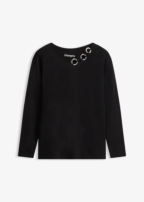 Maglia a maniche lunghe con occhielli, bonprix