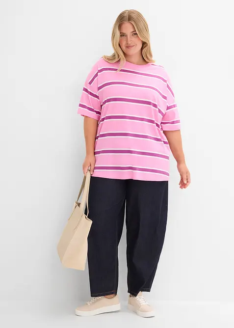 T-shirt boxy in misto cotone e viscosa, bonprix