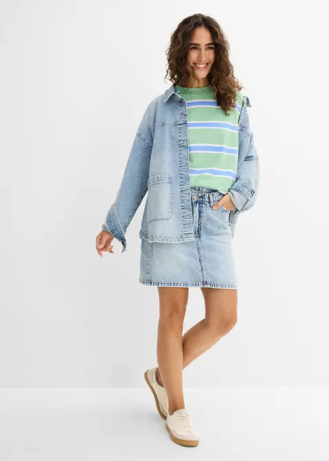 T-shirt boxy in misto cotone e viscosa, bonprix