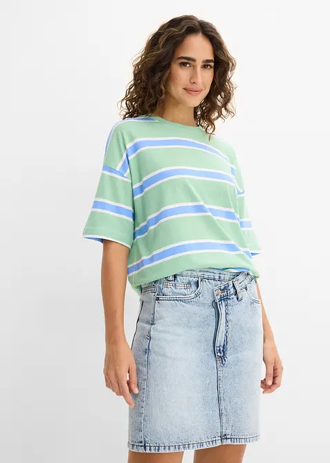 T-shirt boxy in misto cotone e viscosa, bonprix