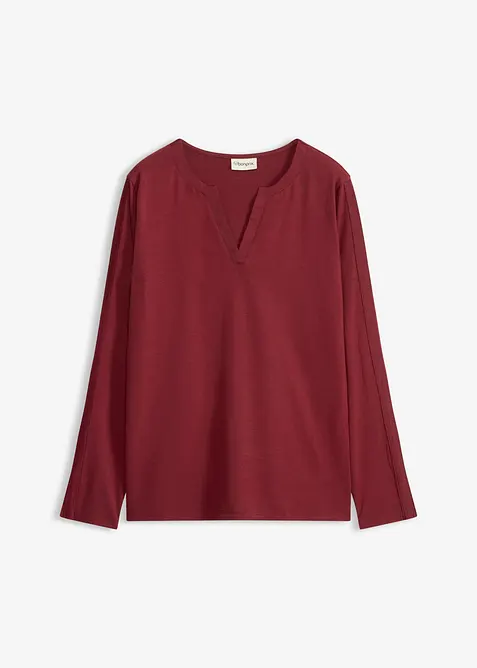 Maglia a maniche lunghe con inserto in satin, bonprix