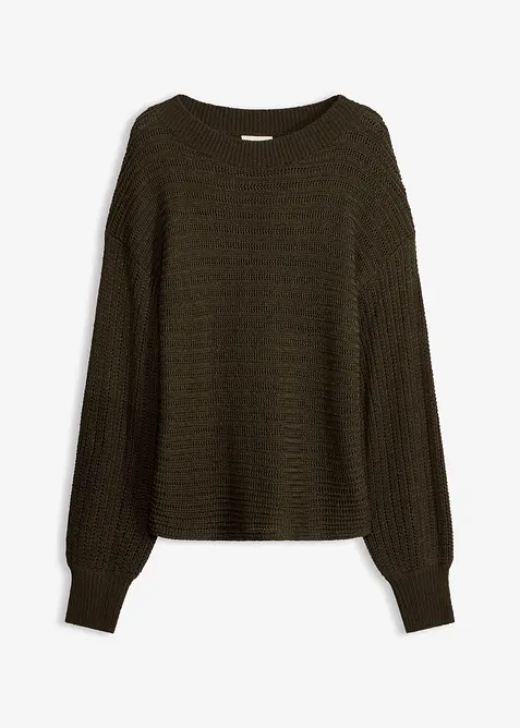 Maglione traforato oversize, bonprix