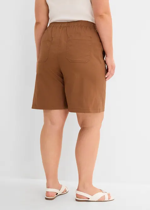 Bermuda con vita elastica in misto cotone, bonprix