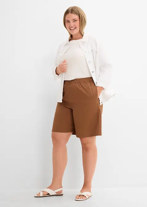Bermuda con vita elastica in misto cotone, bonprix