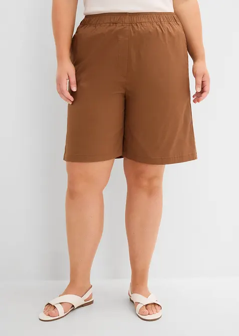 Bermuda con vita elastica in misto cotone, bonprix