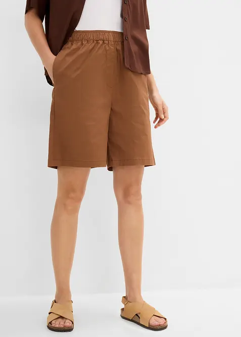 Bermuda con vita elastica in misto cotone, bonprix