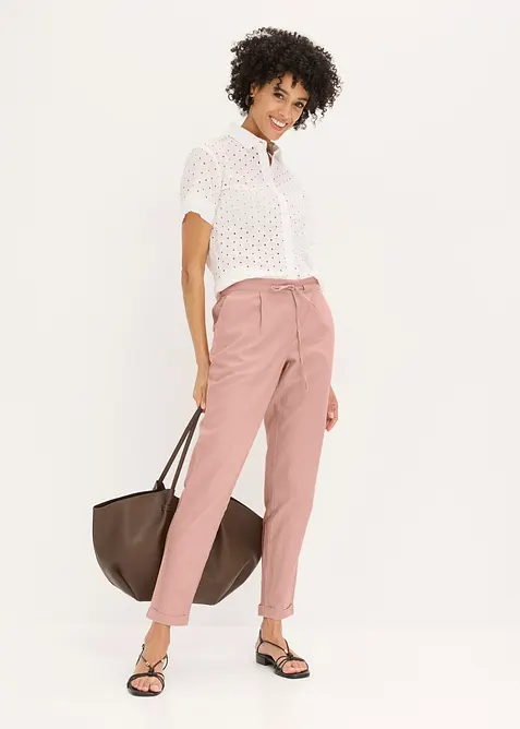 Pantaloni in misto lino, bonprix
