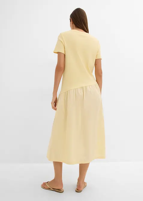 Abito in maglina con materiali misti, bonprix