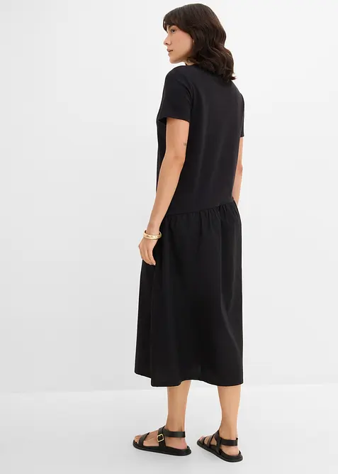 Abito in maglina con materiali misti, bonprix