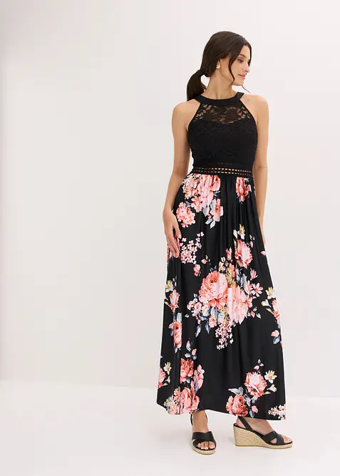 Abito lungo con pizzo, bonprix