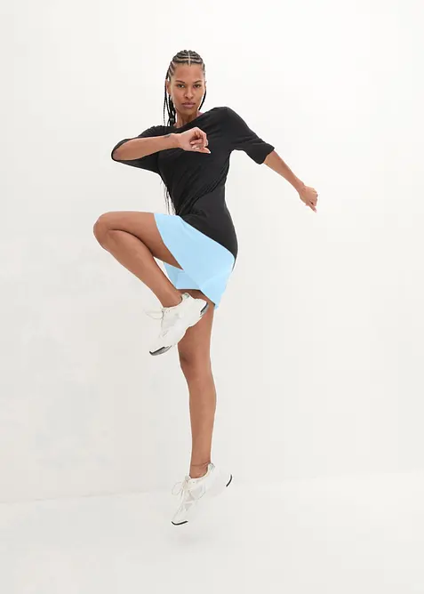 T-shirt lunga per sport con spacco, ad asciugatura rapida, bonprix