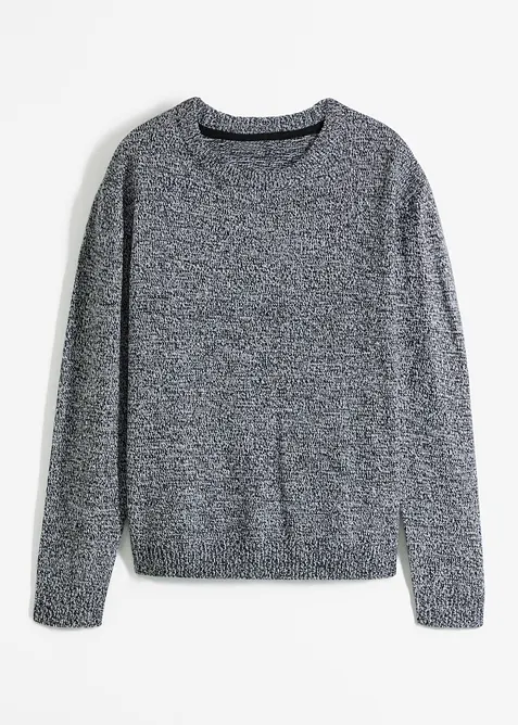 Maglione melange con scollo rotondo, bonprix