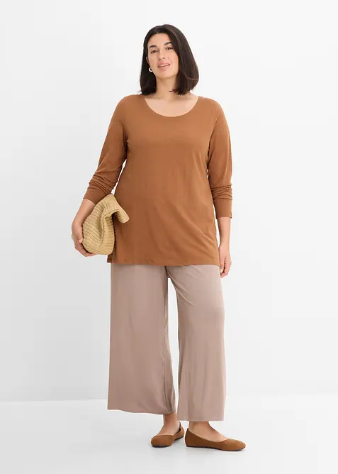 Maglia a maniche lunghe in jersey slub leggero, bonprix